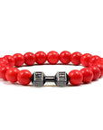 Turquoise Energy Gun Black Electroplated Alloy Barbell Bracelet