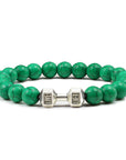 Turquoise Energy Gun Black Electroplated Alloy Barbell Bracelet