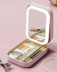 LED Mirror Makeup Storage Box