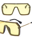 Oversize Sunglasses Fashion Style Square Sun Glasses One Pieces Mirror Lens UV400 Women Men Brands