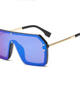 Oversize Sunglasses Fashion Style Square Sun Glasses One Pieces Mirror Lens UV400 Women Men Brands