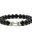 Turquoise Energy Gun Black Electroplated Alloy Barbell Bracelet