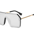 Oversize Sunglasses Fashion Style Square Sun Glasses One Pieces Mirror Lens UV400 Women Men Brands