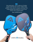 Fiberflex Pickleball Paddle Set, 2 Paddles, 4 Balls, 2 Overgrip Tapes, 2 Cooling Towels and Pickleball Bag