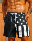 Flag Men's Swim Trunks - Patriotic American Flag Swimwear for Summer