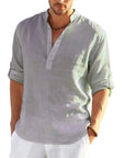 Men's Linen Long Sleeve Shirt - Lightweight and Stylish Casual Menswear