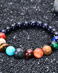 Eight Planets Natural Stone Bracelet - Solar System Chakra Jewelry