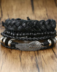 Trendy braided bracelets Fashion accessory set Versatile wrist adornments Mix and match bracelets Stylish wristwear collection Braided bracelet stack Accessory set for all occasions Handcrafted bracelet ensemble Boho-chic wrist accessories Statement-making bracelet quartet
