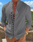 Cotton and Linen Casual Loose Long Sleeve Shirt – Men’s & Women’s Unisex Eco-Friendly Fashion