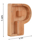 Twenty-Six Letter Wooden Piggy Bank Alphabet Piggy Bank Wooden Coin Bank with Letters Educational Piggy Bank Children's Wooden Savings Bank Personalized Wooden Money Box Alphabetical Coin Bank Kids' Educational Savings Bank Letter-shaped Piggy Bank Wooden Alphabet Money Jar
