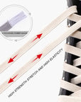 Elastic no-tie QuickFit Shoelaces in action, offering a comfortable lacing system for an active lifestyle and sports activities.
