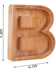 Twenty-Six Letter Wooden Piggy Bank Alphabet Piggy Bank Wooden Coin Bank with Letters Educational Piggy Bank Children's Wooden Savings Bank Personalized Wooden Money Box Alphabetical Coin Bank Kids' Educational Savings Bank Letter-shaped Piggy Bank Wooden Alphabet Money Jar