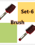 Hairbrush Anti Klit Brushy Haarborstel Women Detangler Hair Brush Bristle Nylon Scalp Massage Teaser Hair Brush Comb