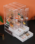 Compact acrylic cosmetic organizer with drawers, designed for efficient makeup and beauty product storage