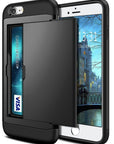 Dual layer hybrid defender armor case with card holder for Android phones. Made from durable TPU and PC materials, the case offers shock protection and has a built-in card pocket to store 2-3 cards or cash for added convenience