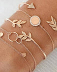 Elegant anklet bracelet featuring a star and moon design, with geometric, love, and flower elements. Includes turtle charm and beaded accents for a unique, boho-inspired look perfect for special occasions like weddings, anniversaries, and birthdays