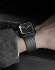 Customizable, eco-friendly, and premium carbon fiber Apple Watch strap designed for style, comfort, and lasting durability.