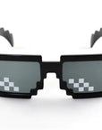 Urban-inspired sunglasses Retro pixelated sunglasses Streetwear sunglasses Bold statement eyewear Thug Life style shades Hip-hop culture sunglasses Attitude-packed sunglasses 8-bit pixel sunglasses Edgy urban eyewear Iconic street style sunglasses