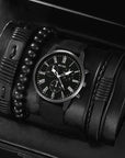 A vintage-inspired men’s professional timepiece with leather strap and a classic dial design.