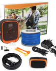 Electric dog fence system with a 200-meter range, providing an invisible boundary to safely contain your pet. Wireless setup for easy installation and reliable pet safety