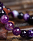 Elegant real amethyst bracelet featuring purple stone beads, perfect for adding a touch of sophistication to any outfit