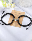 Natural Stone Beads Couple Magnetic Bracelets for Long Distance Relationship | Matching Love Energy & Healing Jewelry