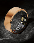 Smart ring fitness tracker with sleek design, IP68 waterproof rating, and wireless connectivity. Tracks steps, calories, distance, sleep, and more, compatible with iPhone and Android devices