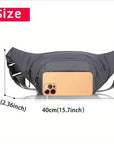 Black nylon fanny pack with adjustable strap and zipper closure. Lightweight, durable, and versatile, perfect for festivals, travel, or casual use. Also available in a floral design.