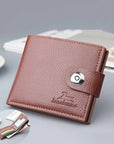 Men's Retro Woven Pattern Leather Wallet – Vintage & Stylish Bifold Wallet