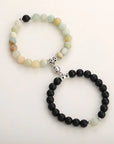 Natural Stone Beads Couple Magnetic Bracelets for Long Distance Relationship | Matching Love Energy & Healing Jewelry