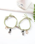 Natural Stone Beads Couple Magnetic Bracelets for Long Distance Relationship | Matching Love Energy & Healing Jewelry