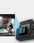 FOCUWAY T5 dash cam featuring a hidden driving recorder design with front and rear dual lenses for full vehicle coverage. Equipped with 170° shooting angle and 12 million pixels, it captures clear footage of both the front and rear, ideal for discreet installation on the front windshield.