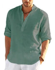 Men's Linen Long Sleeve Shirt - Lightweight and Stylish Casual Menswear