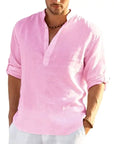 Men's Linen Long Sleeve Shirt - Lightweight and Stylish Casual Menswear
