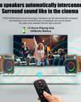 JYX S55 Karaoke Machine with Bluetooth, 2 wireless microphones, TV connectivity, and powerful sound, perfect for both kids and adults, for endless karaoke fun