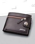 Men's Retro Woven Pattern Leather Wallet – Vintage & Stylish Bifold Wallet