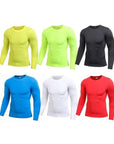 A lightweight, sweat-wicking compression shirt designed to keep men cool and dry during workouts, perfect for gym and outdoor activities.