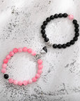 Natural Stone Beads Couple Magnetic Bracelets for Long Distance Relationship | Matching Love Energy & Healing Jewelry