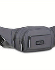 Black nylon fanny pack with adjustable strap and zipper closure. Lightweight, durable, and versatile, perfect for festivals, travel, or casual use. Also available in a floral design.