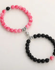 Natural Stone Beads Couple Magnetic Bracelets for Long Distance Relationship | Matching Love Energy & Healing Jewelry