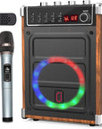 Portable Bluetooth karaoke machine for adults and kids, with 2 wireless microphones, perfect for parties, events, and home use. Offers high-quality sound and fun!