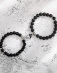 Natural Stone Beads Couple Magnetic Bracelets for Long Distance Relationship | Matching Love Energy & Healing Jewelry
