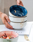 Modern ceramic breakfast salad eating bowl with sleek design, part of a versatile salad bowl set. Perfect as a large salad bowl or a convenient salad bowl to go.