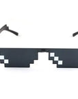Urban-inspired sunglasses Retro pixelated sunglasses Streetwear sunglasses Bold statement eyewear Thug Life style shades Hip-hop culture sunglasses Attitude-packed sunglasses 8-bit pixel sunglasses Edgy urban eyewear Iconic street style sunglasses