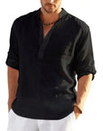 Men's Linen Long Sleeve Shirt - Lightweight and Stylish Casual Menswear