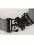 Black nylon fanny pack with adjustable strap and zipper closure. Lightweight, durable, and versatile, perfect for festivals, travel, or casual use. Also available in a floral design.