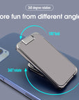 Foldable and retractable mobile phone holder with a magnetic ring buckle design. Adjustable stand suitable for desk, car, or office use, compatible with all smartphones and tablets.