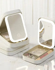 LED Mirror Makeup Storage Box