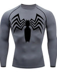A front view of the Venom L/S Compression Shirt showcasing its sleek long sleeve design and Marvel-inspired Venom detailing.