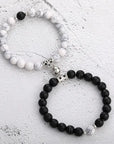 Natural Stone Beads Couple Magnetic Bracelets for Long Distance Relationship | Matching Love Energy & Healing Jewelry